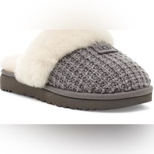 UGG Women's Coquette Grey Sweater Slip On Clogs Slippers Shoes Size 7